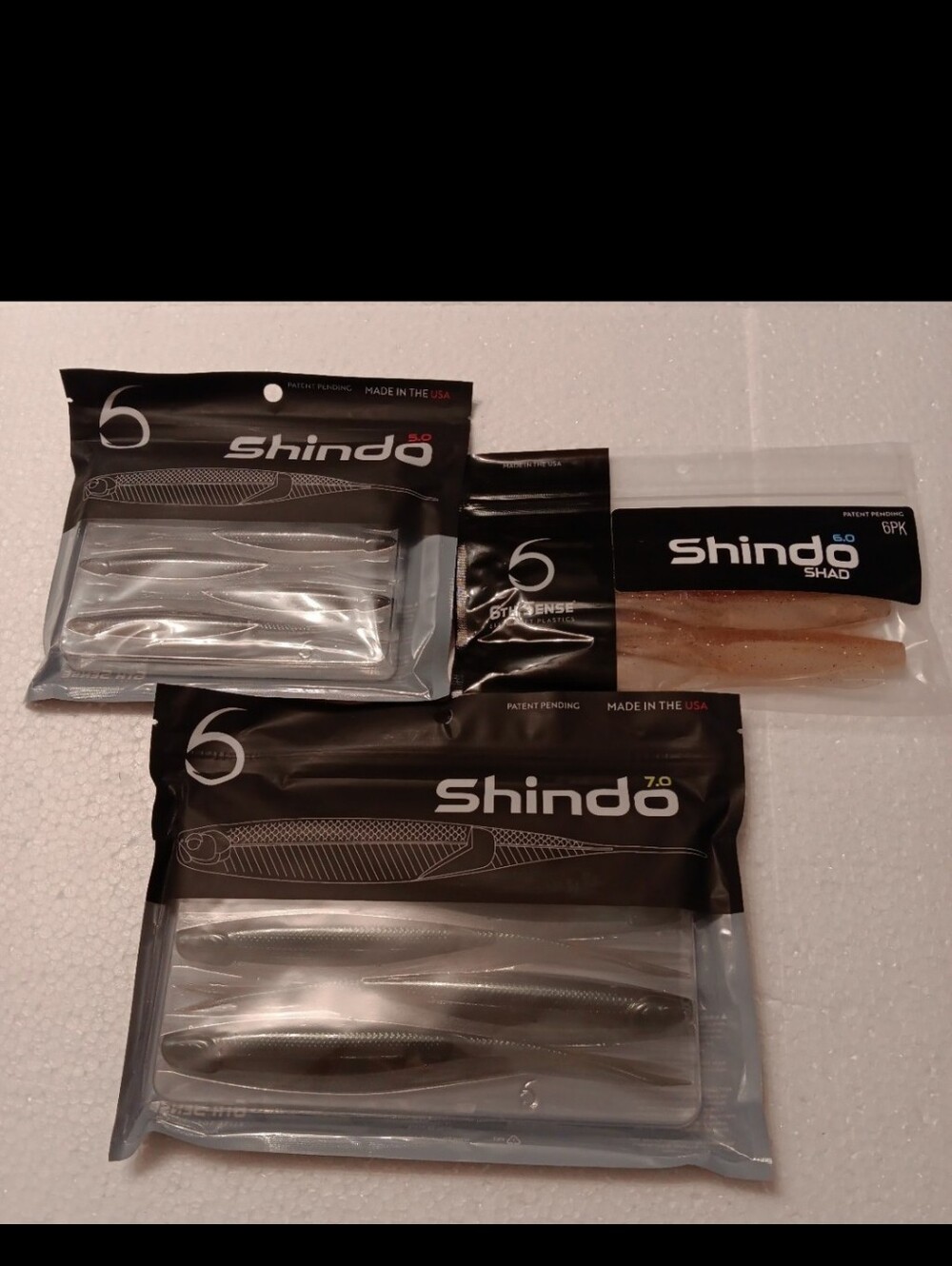 6th Sense Shindo Exclusive Color Lot Of 3 5" 6"&7" Fishing Plastics NIP